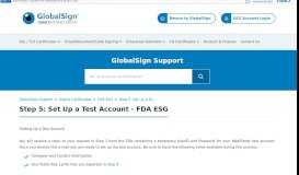 
							         Step 5: Set Up a Test Account - FDA ESG - GMO GlobalSign								  
							    