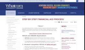 
							         Step by Step Financial Aid Process | Whatcom Community College								  
							    