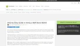 
							         Step-by-Step Guide in Using a NEM Nano Wallet - CoinGecko								  
							    
