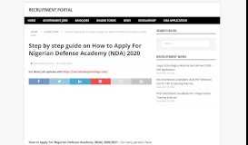 
							         Step by step guide on How to Apply For Nigerian Defense Academy ...								  
							    