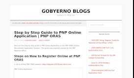
							         Step by Step Guide to PNP Online Application | PNP ORAS								  
							    