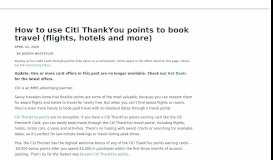 
							         Step-By-Step: How to Use Citi ThankYou Points | Million Mile Secrets								  
							    