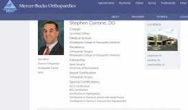 
							         Stephen Cairone, DO, Mercer-Bucks Orthopaedics								  
							    