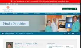 
							         Stephen G. Pappas M.D. | Physician Directory								  
							    