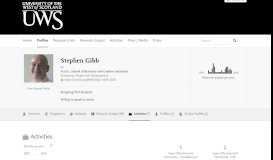 
							         Stephen Gibb – Activities — The UWS Academic Portal								  
							    