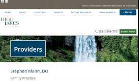 
							         Stephen Mann, DO | Primary Care Physician in Bend, OR								  
							    