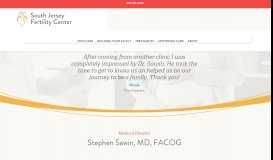 
							         Stephen Sawin, MD | Fertility Specialist | South Jersey Fertility								  
							    
