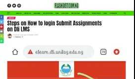 
							         Steps on How to login Submit Assignments on Dli LMS ...								  
							    