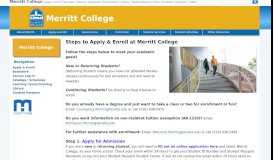 
							         Steps to Enroll - Merritt College								  
							    