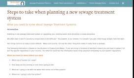 
							         Steps to take when planning a new sewage treatment system								  
							    
