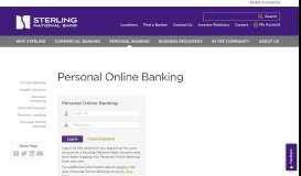 
							         Sterling National Bank Login Page - Personal Online Banking								  
							    