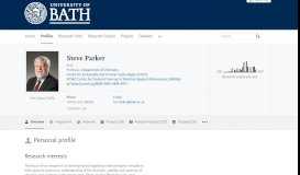 
							         Steve Parker — the University of Bath's research portal								  
							    