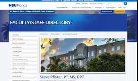 
							         Steve Pfister - Dr. Pallavi Patel College of Health Care Sciences								  
							    