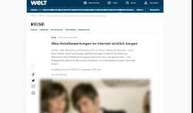 
							         Stiftung Warentest: Was Hotelbewertungen im Internet wirklich taugen ...								  
							    