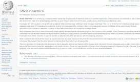 
							         Stock clearance - Wikipedia								  
							    
