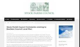 
							         Stock Parish Council Comments relating to Basildon Council Local Plan								  
							    