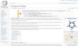 
							         Stockport College - Wikipedia								  
							    