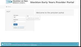 
							         Stockton Early Years Provider Portal - Log In								  
							    