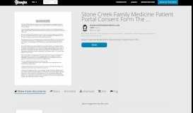 
							         Stone Creek Family Medicine Patient Portal Consent Form The ...								  
							    