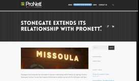 
							         Stonegate extends its relationship with ProNett. - ProNett : The ...								  
							    