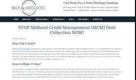 
							         Stop Midland Credit Management (MCM) Collection NOW								  
							    