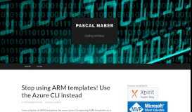 
							         Stop using ARM templates! Use the Azure CLI instead | Pascal Naber								  
							    