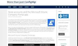 
							         Store accounts and the Microsoft Intune Company Portal app – More ...								  
							    