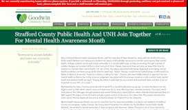 
							         Strafford County Public Health and UNH Join Together for Mental ...								  
							    