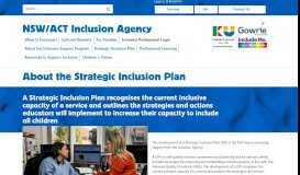 
							         Strategic Inclusion Plan - NSW/ACT Inclusion Agency								  
							    
