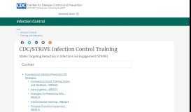 
							         STRIVE Infection Control Training | CDC								  
							    