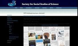 
							         STS Infrastructure Award - Society for Social Studies of Science								  
							    