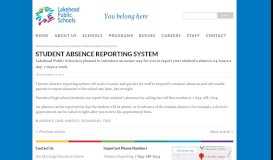
							         Student Absence Reporting System | Lakehead Public Schools								  
							    