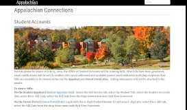 
							         Student Accounts - Appalachian State University								  
							    