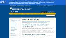 
							         Student Accounts - Beulah Heights University								  
							    