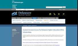 
							         Student Accounts - Delaware Department of Education								  
							    
