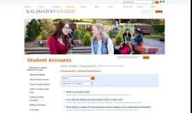 
							         Student Accounts: Frequently Asked Questions. Kalamazoo College								  
							    
