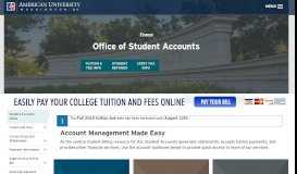 
							         Student Accounts Home | American University, Washington, DC								  
							    