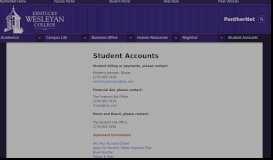 
							         Student Accounts – Kentucky Wesleyan College Intranet								  
							    