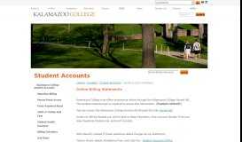 
							         Student Accounts: Online Billing Statements. Kalamazoo College								  
							    