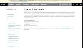 
							         Student accounts | SCAD								  
							    