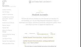 
							         Student Accounts • Southwestern University								  
							    
