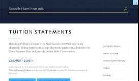 
							         Student Accounts - View/Pay Tuition Statement - Hamilton College								  
							    