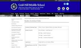 
							         Student Activities/Clubs - Gold Hill Middle School								  
							    