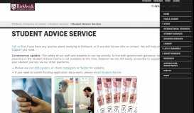 
							         Student advice service — Birkbeck, University of London								  
							    
