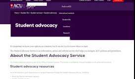 
							         Student advocacy – ACU student life								  
							    