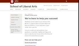 
							         Student Affairs Office: Student Portal: School of Liberal Arts: IUPUI								  
							    