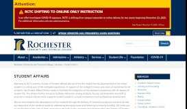 
							         Student Affairs – Rochester Community and Technical College								  
							    