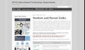 
							         Student and Parent Links – HCPS Operational Technology Department								  
							    