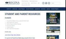 
							         Student and Parent Resources - Regina Catholic Education Center								  
							    