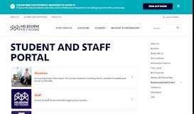 
							         Student and Staff Portal - Melbourne Polytechnic								  
							    